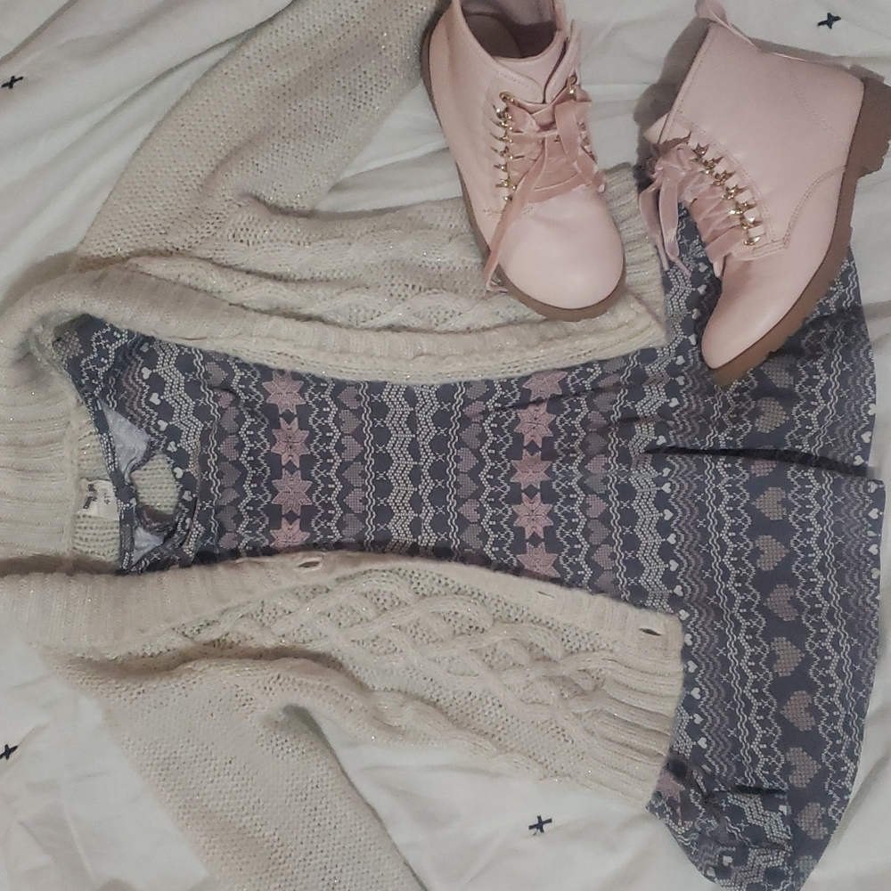 Oshkosh sweater cardigan & Children's Place dress
